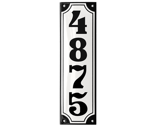 White Enamel Sign 8 x 27 cm (3⅛" x 10⅝")-0