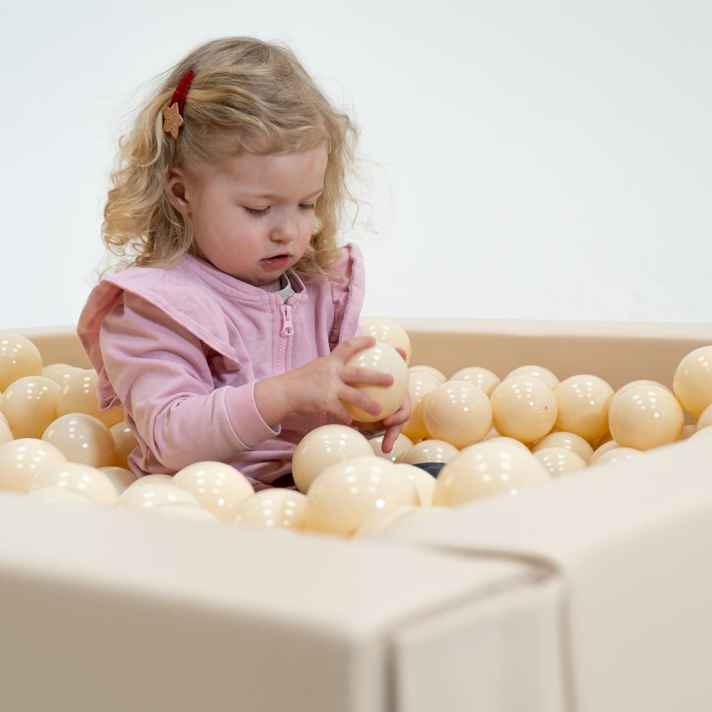 Soft Play Bundle - Beige Ball Pit with a Wedge and Steps-1