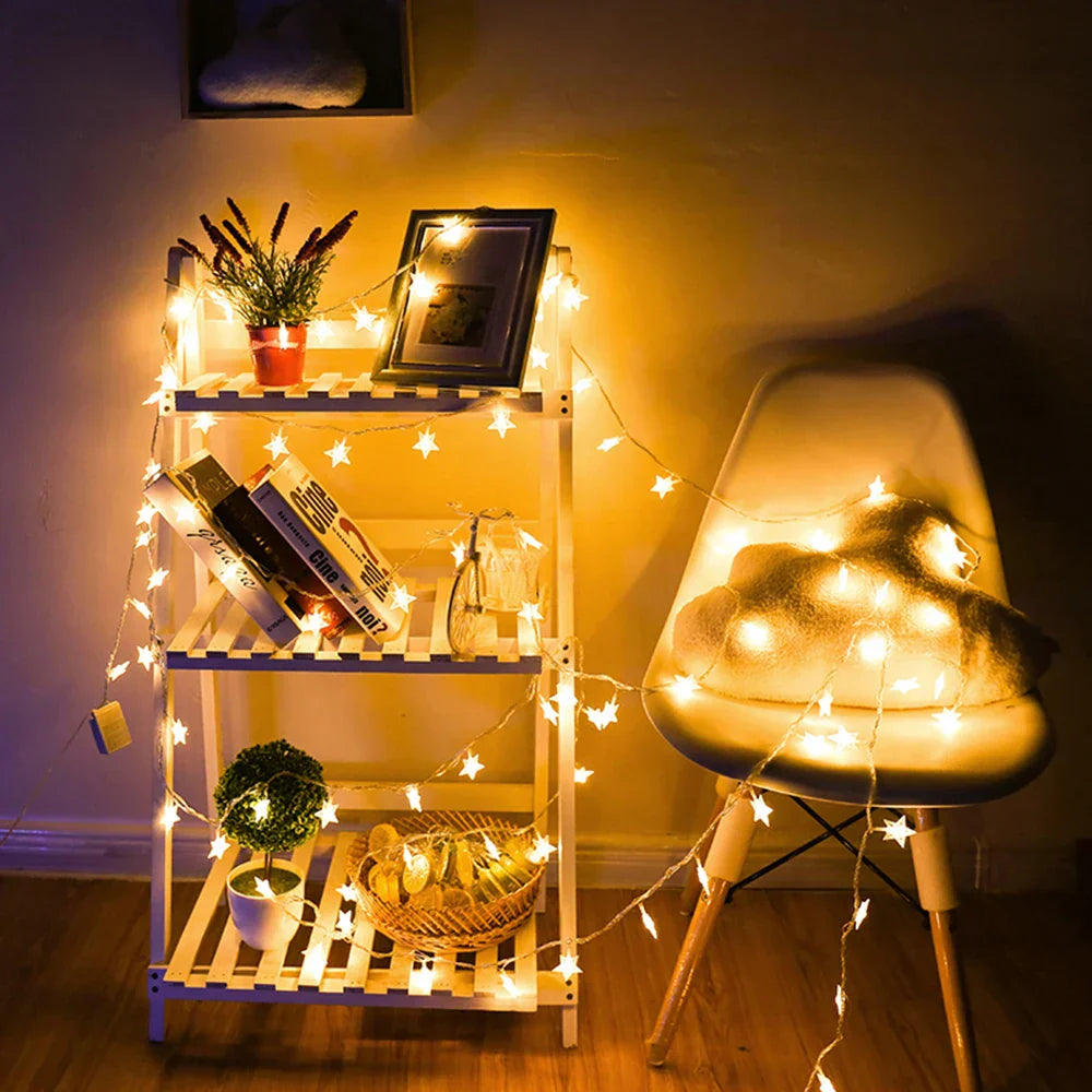 LED String Lights Outdoor Star Garland Party Decor-2