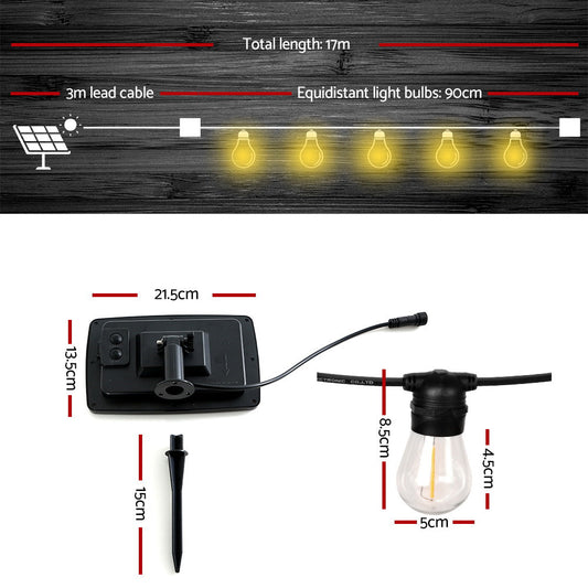 NNEDSZ 17m Solar Festoon Lights Outdoor LED String Light Christmas Party Garden Decor-1