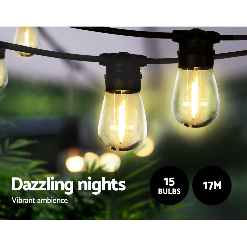 NNEDSZ 17m Solar Festoon Lights Outdoor LED String Light Christmas Party Garden Decor-2
