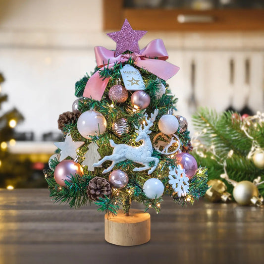 Mini Christmas Tree with Lights for Tabletop Decor-1