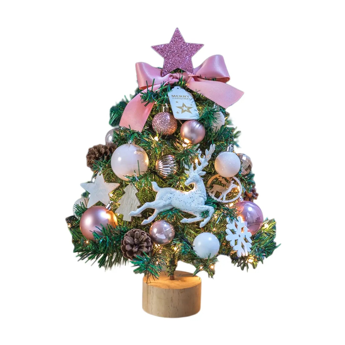 Mini Christmas Tree with Lights for Tabletop Decor-4