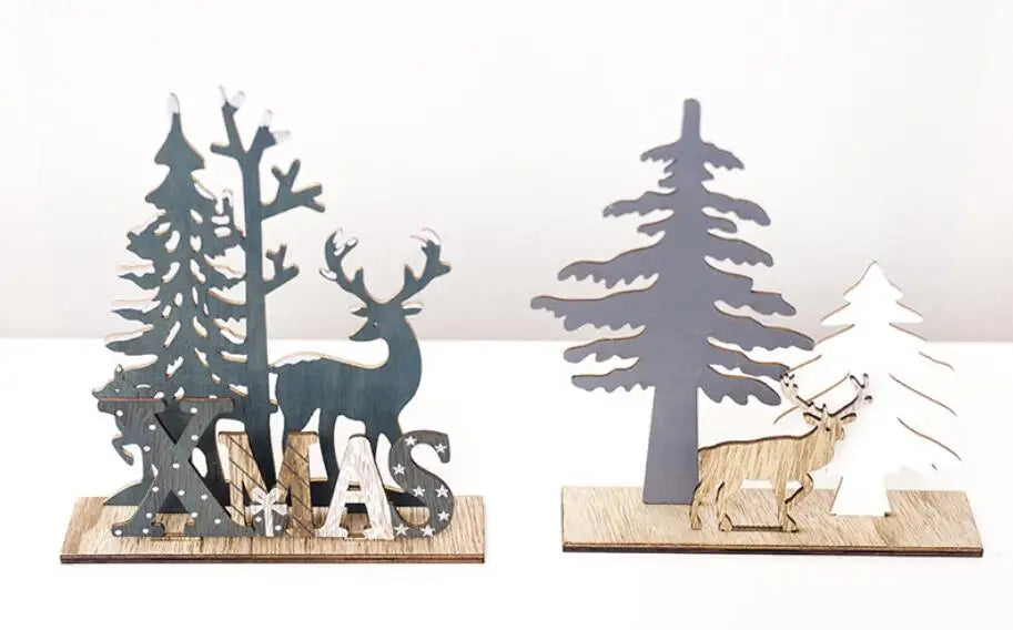 NNEOBA Wooden Reindeer Christmas Ornaments for Home Decor(60pcs )-1