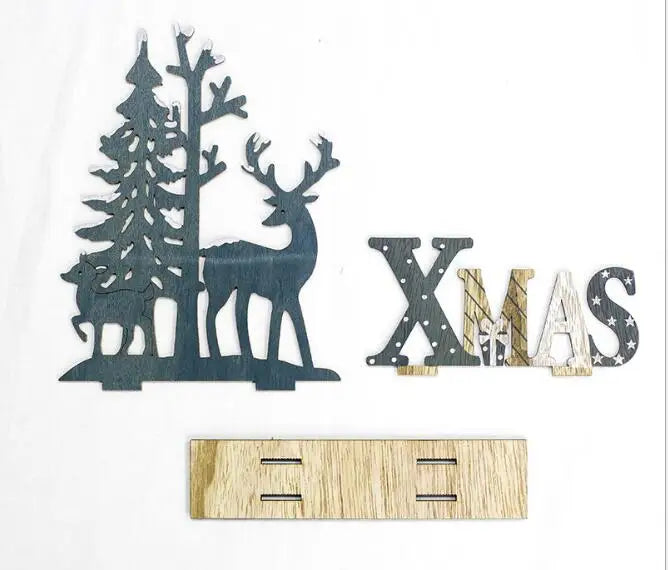 NNEOBA Wooden Reindeer Christmas Ornaments for Home Decor(60pcs )-3