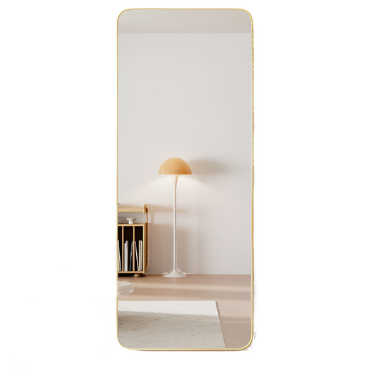 Champagne Gold Wall-Mounted Full Body Mirror | 30x120 cm-0