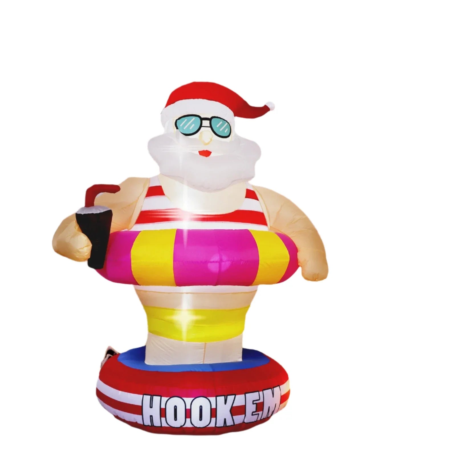 NNEOBA Christmas Hawaii Santa Inflatable Yard Decor LED-0