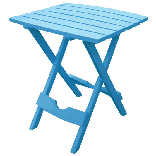 Pool Blue Folding Side Table in Durable Patio Furniture Plastic Resin-0