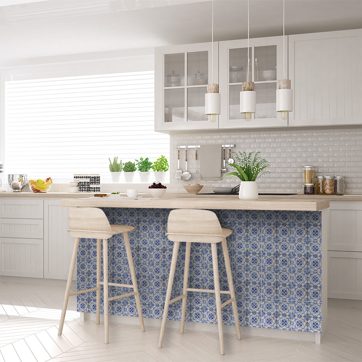 Mexican Blue Style Vintage Rustic removable Tile Stickers for renters Model - R60-3
