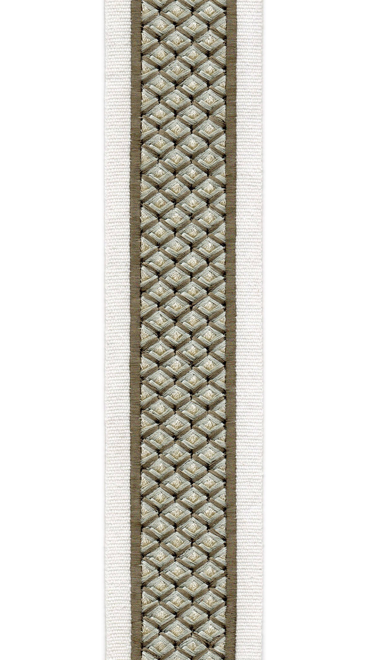 Woven Cotton Canvas Trim | 2.5 Inch / 6.35cm Textured Geometric Border Tape | By The Metre-7