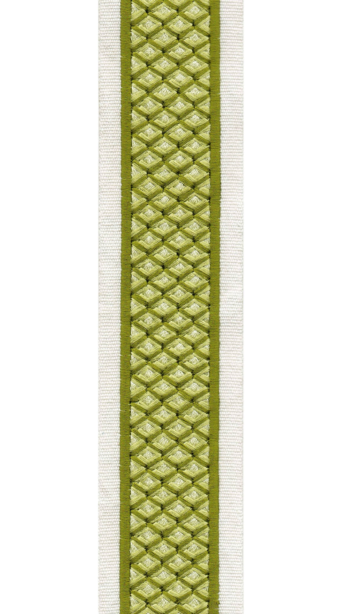 Woven Cotton Canvas Trim | 2.5 Inch / 6.35cm Textured Geometric Border Tape | By The Metre-0