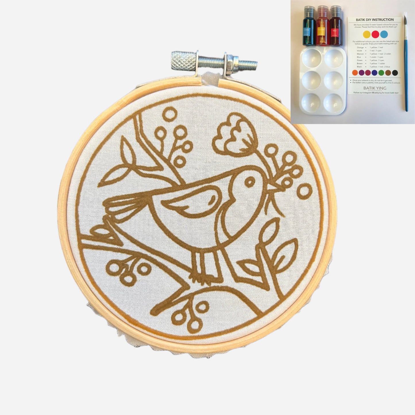Mini Batik Craft Kit- Cheeky Robin-3