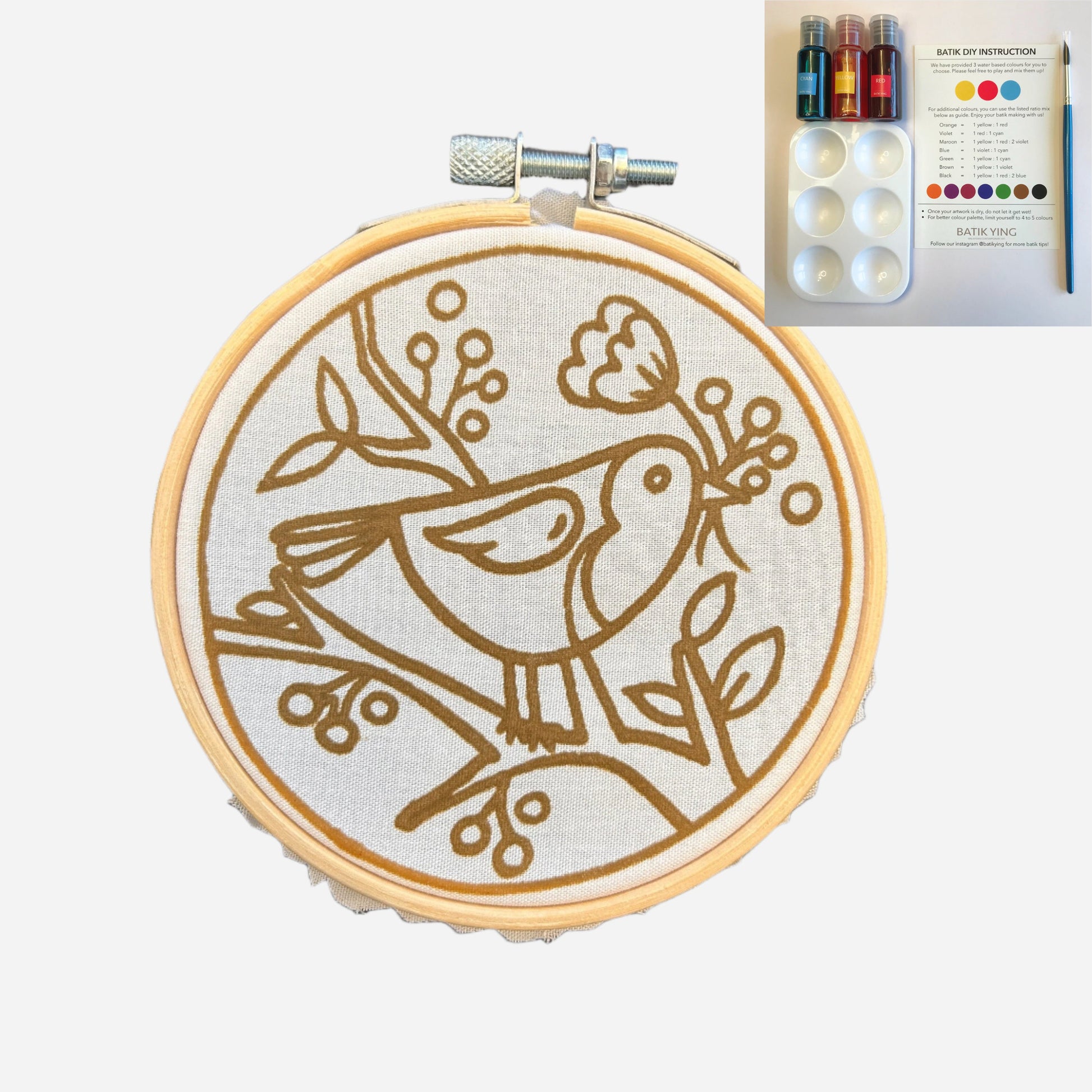 Mini Batik Craft Kit- Cheeky Robin-3