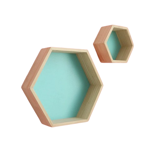 Children Nordic Hexagon Wall Shelves-0