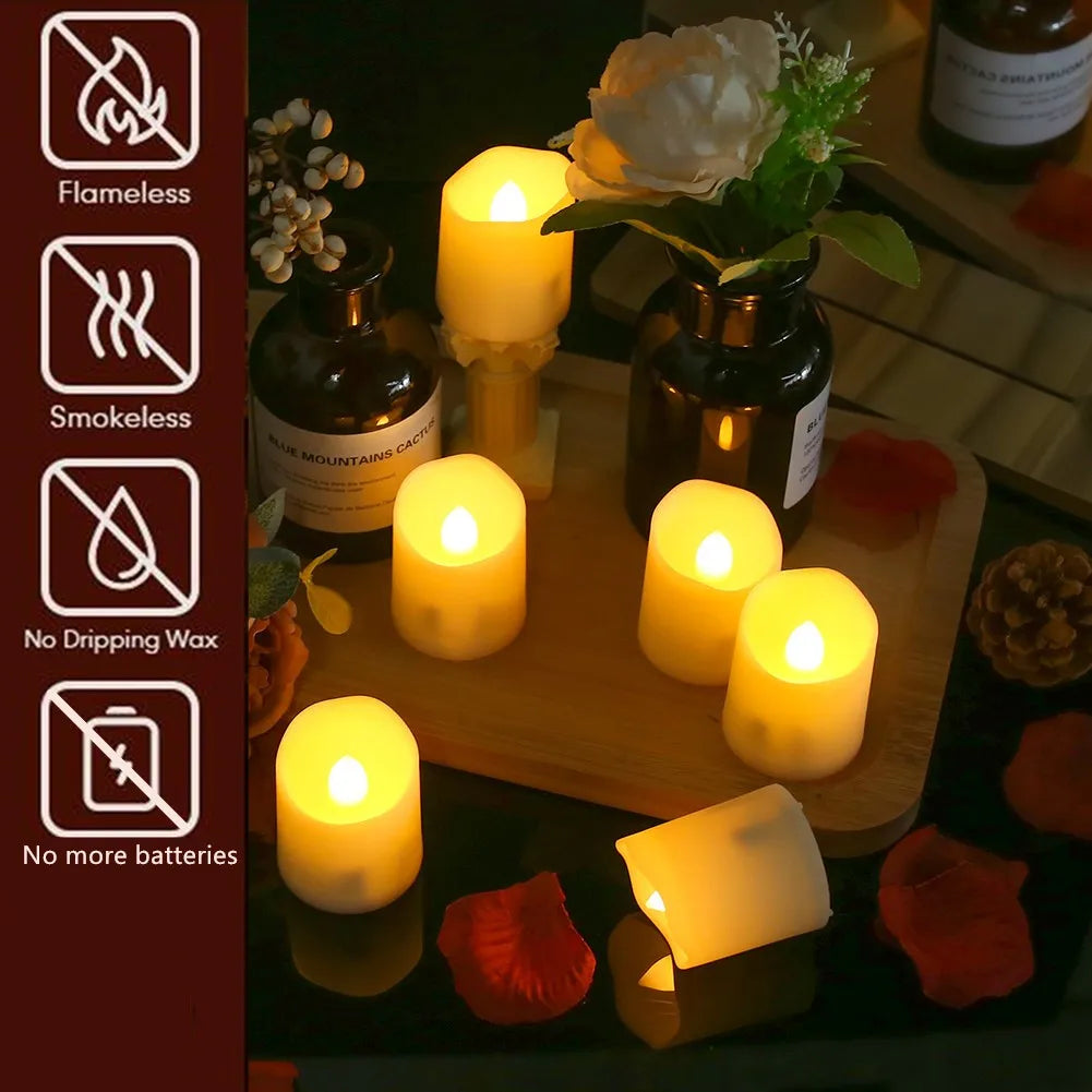6-Pack Rechargeable LED Tealight Candles with Remote And Timer White-2