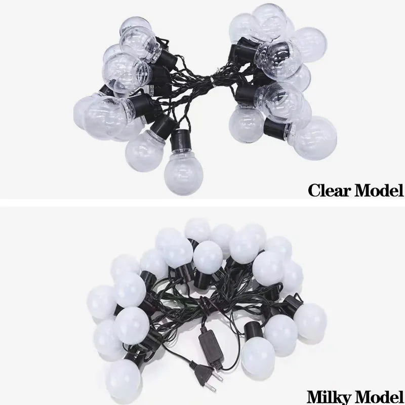 G50 LED Fairy String Lights - Outdoor Garden Patio Christmas Decor (5m, Warm White/Clear)-3