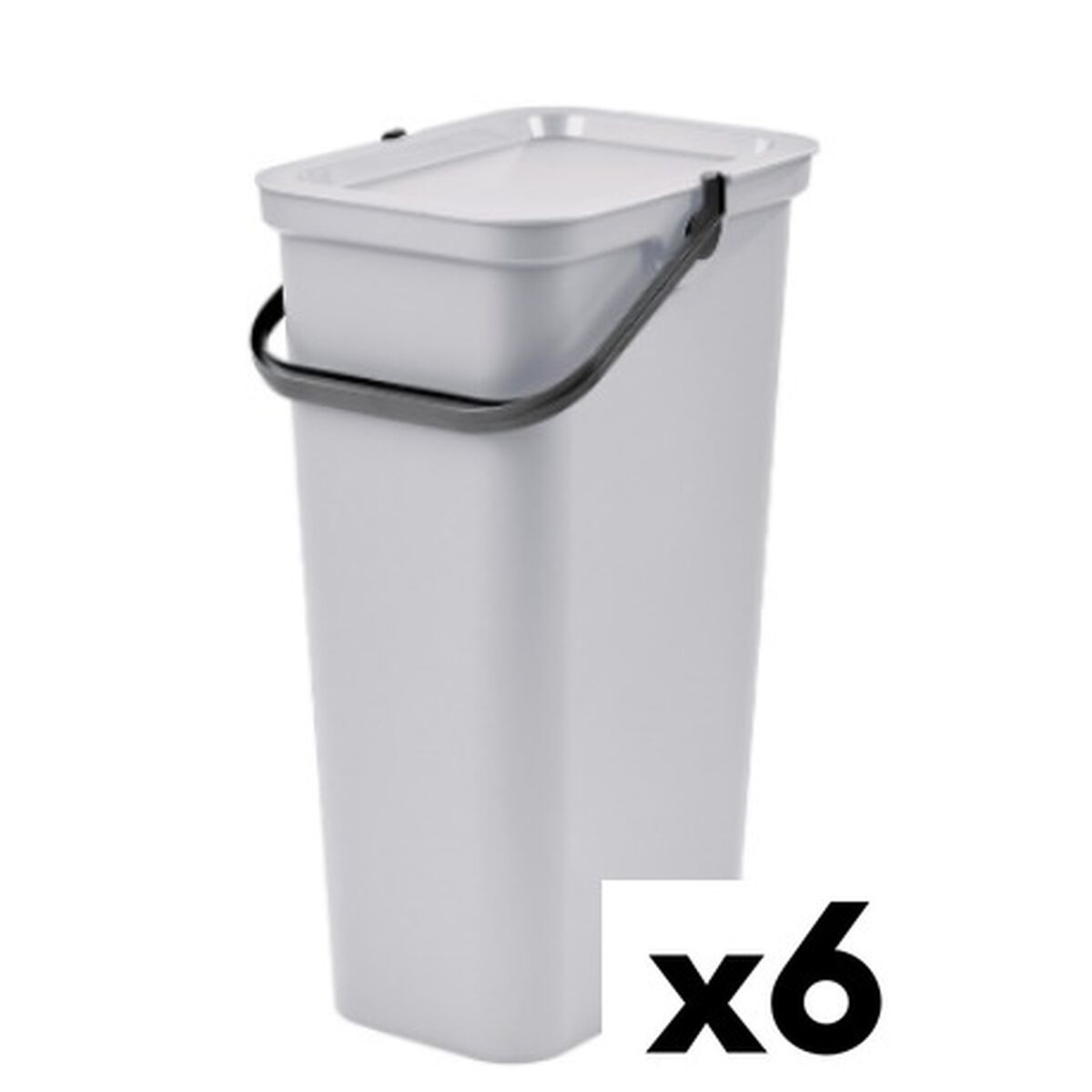 Recycling Waste Bin Tontarelli Moda 24 L White (6 Units)-0