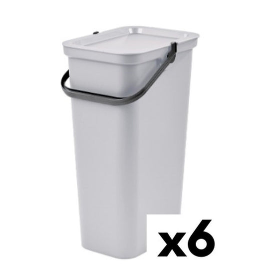 Recycling Waste Bin Tontarelli Moda 24 L White (6 Units)-0