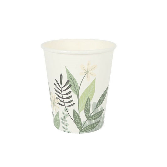Set of glasses Algon Disposable Cardboard Floral 10 Pieces 250 ml (24 Units)-1