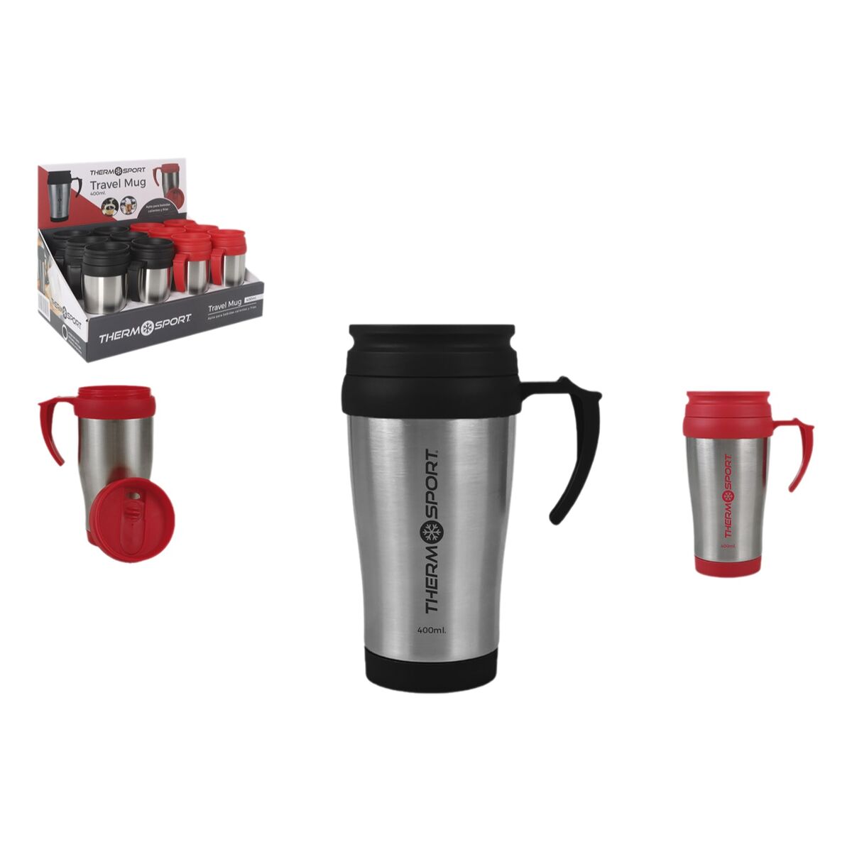 Thermal Cup with Lid ThermoSport Travel Red 400 ml (12 Units)-2
