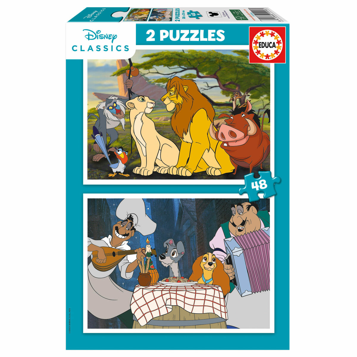 2-Puzzle Set Disney Lion King and Lady and the Tramp 48 Pieces-0