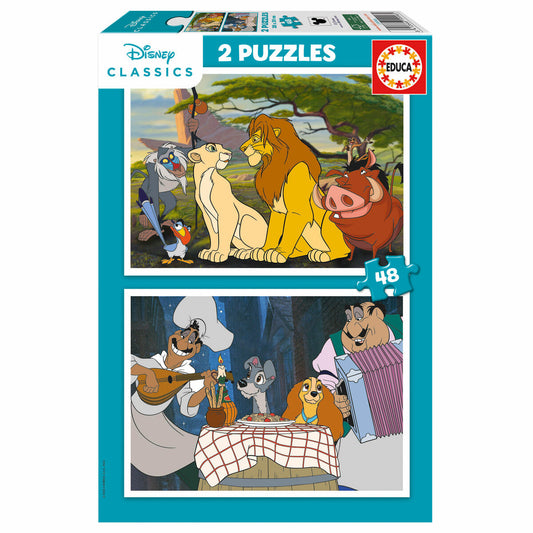 2-Puzzle Set Disney Lion King and Lady and the Tramp 48 Pieces-0