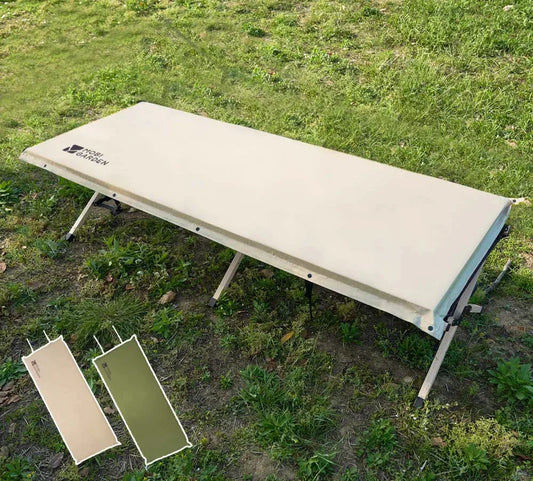Inflatable Camping Air Mat Single with PU Foam Core Brown-1