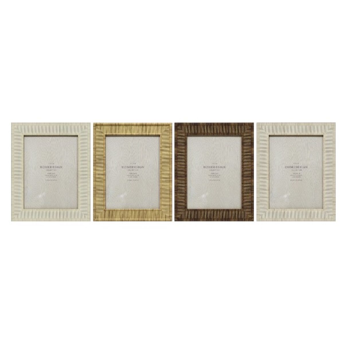 Photo frame Home ESPRIT Beige Natural Crystal polystyrene Scandinavian 20,5 x 2 x 25,5 cm (4 Units)-1