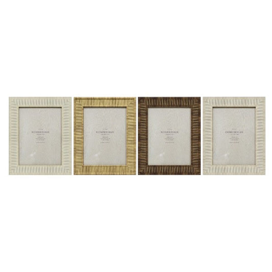 Photo frame Home ESPRIT Beige Natural Crystal polystyrene Scandinavian 20,5 x 2 x 25,5 cm (4 Units)-1