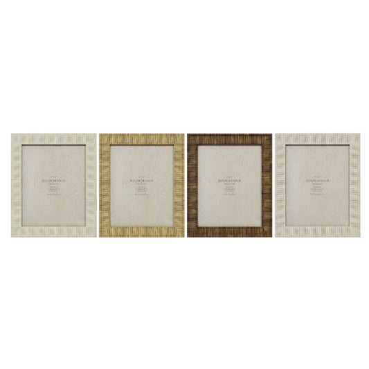 Photo frame Home ESPRIT Beige Natural Crystal polystyrene Scandinavian 25,5 X 2 X 30,5 cm (4 Units)-1