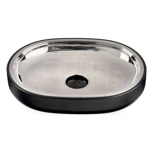 Soap dish Berilo BP15-004-1 BP15-004-1 Black Stainless steel Plastic 9,5 x 2,5 x 13 cm 13 x 2,5 x 9,5 cm (6 Units)-1