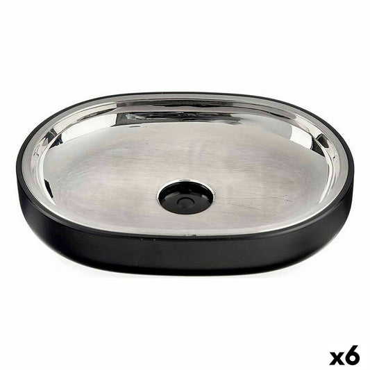 Soap dish Berilo BP15-004-1 BP15-004-1 Black Stainless steel Plastic 9,5 x 2,5 x 13 cm 13 x 2,5 x 9,5 cm (6 Units)-0
