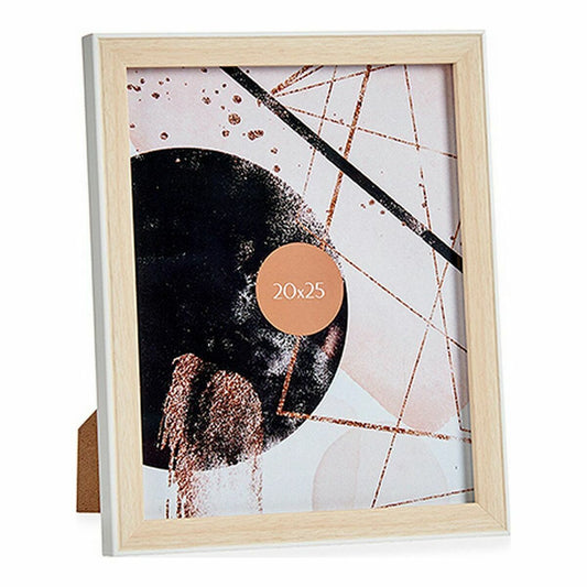 Photo frame Wood Brown White Plastic Glass (22,6 x 2 x 27,6 cm) (6 Units)-1
