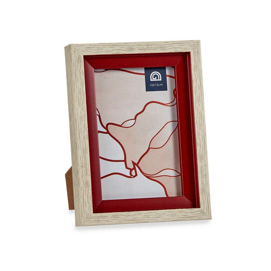 Photo frame Crystal Red Wood Brown Plastic (13,5 x 18,8 x 2 cm) (6 Units)-1