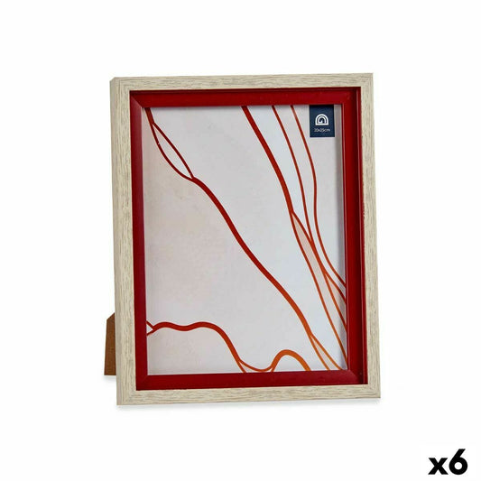 Photo frame Crystal Red Wood Brown Plastic (24 x 2 x 29 cm) (6 Units)-0