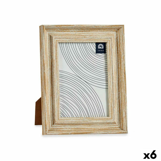 Photo frame Crystal Golden Wood Brown Plastic (19 x 2 x 24 cm) (6 Units)-0