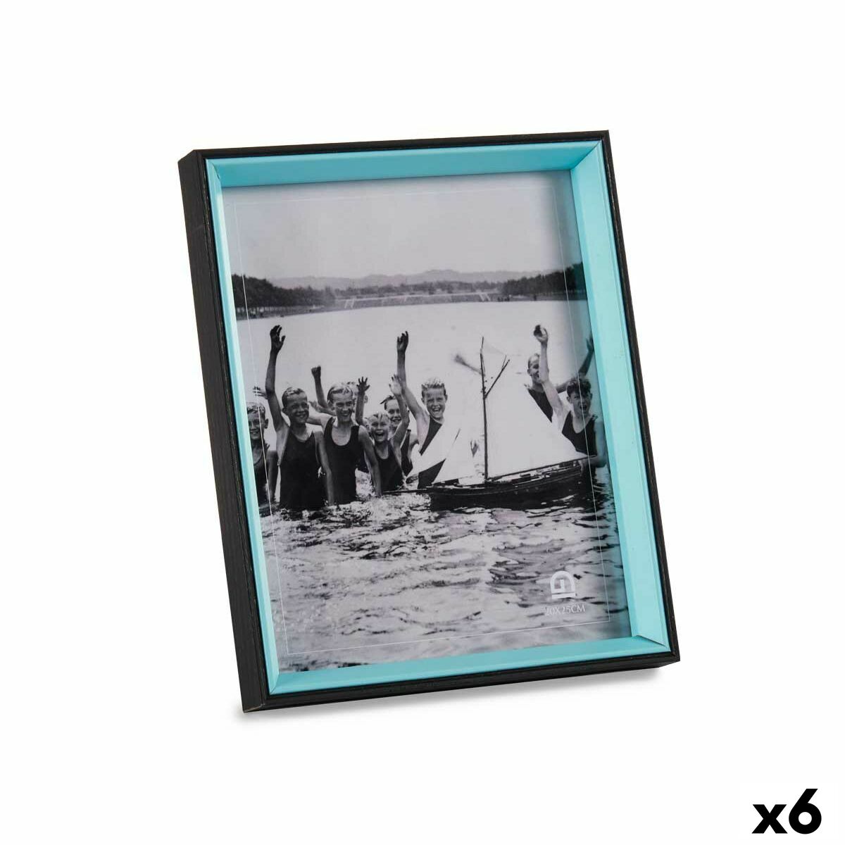Photo frame Crystal Black Blue MDF Wood (6 Units) (3 x 27 x 22 cm)-0