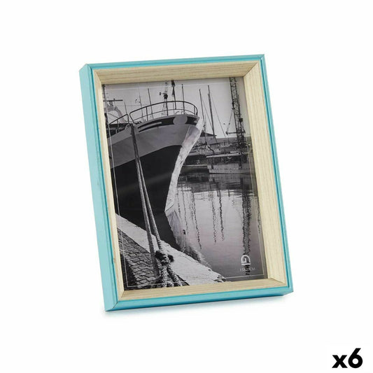 Photo frame Crystal Blue White MDF Wood (3 x 22 x 17 cm) (6 Units)-0