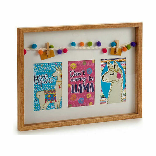 Wall photo frame Tassels Llama Multicolour Wood 30 x 3 x 41 cm (8 Units)-1