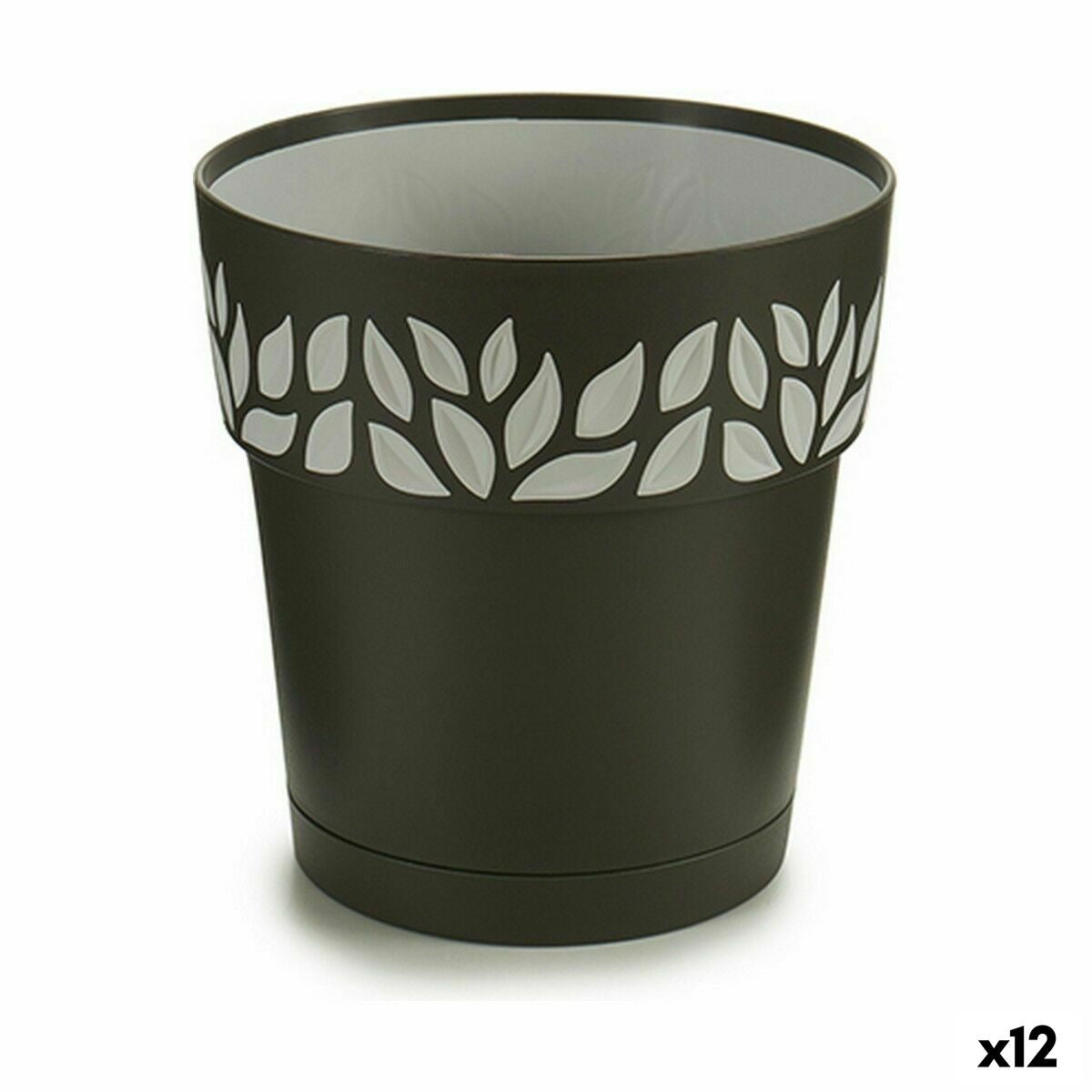 Self-watering flowerpot Stefanplast Cloe Anthracite Plastic 15 x 15 x 15 cm (12 Units)-0