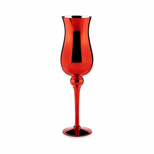 Candleholder Crystal Red 13,5 x 4,5 x 13,5 cm (6 Units)-1