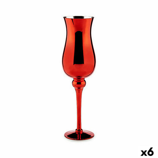 Candleholder Crystal Red 13,5 x 4,5 x 13,5 cm (6 Units)-0