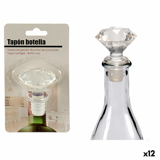 Airtight bottle cap Kinvara 25013 Transparent 4,5 x 14,5 x 8,5 cm Diamond (12 Units)-0