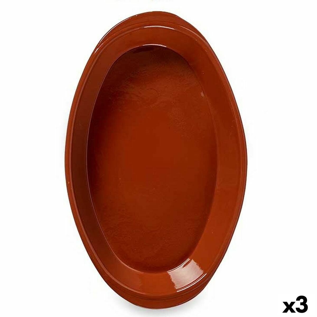 Oven Dish Baked clay 3 Units 45 x 6,5 x 27 cm-0