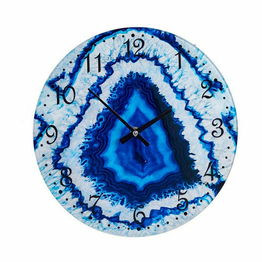 Wall Clock Marble Blue Crystal 30 x 4 x 30 cm (4 Units)-1