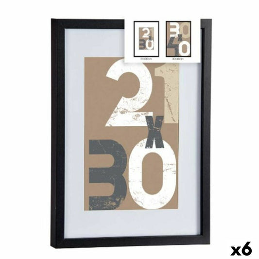 Wall photo frame Black Glass MDF Wood 32,5 x 2,5 x 42,5 cm (6 Units)-0