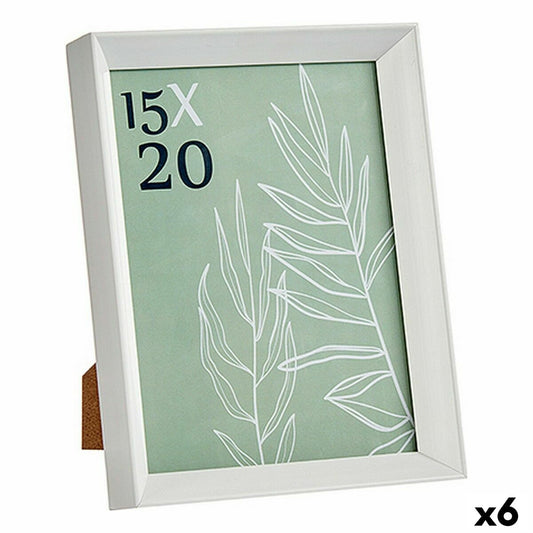 Photo frame WPC0235MG-3-WH White Glass Plastic (6 Units)-0