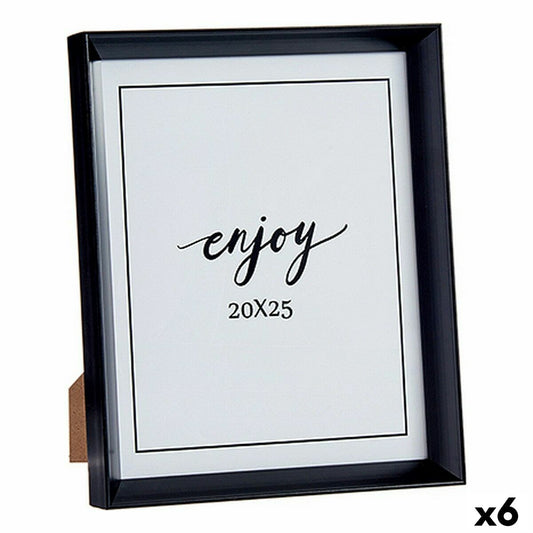 Photo frame 22,2 x 3,5 x 27,3 cm Black Plastic Glass (6 Units)-0