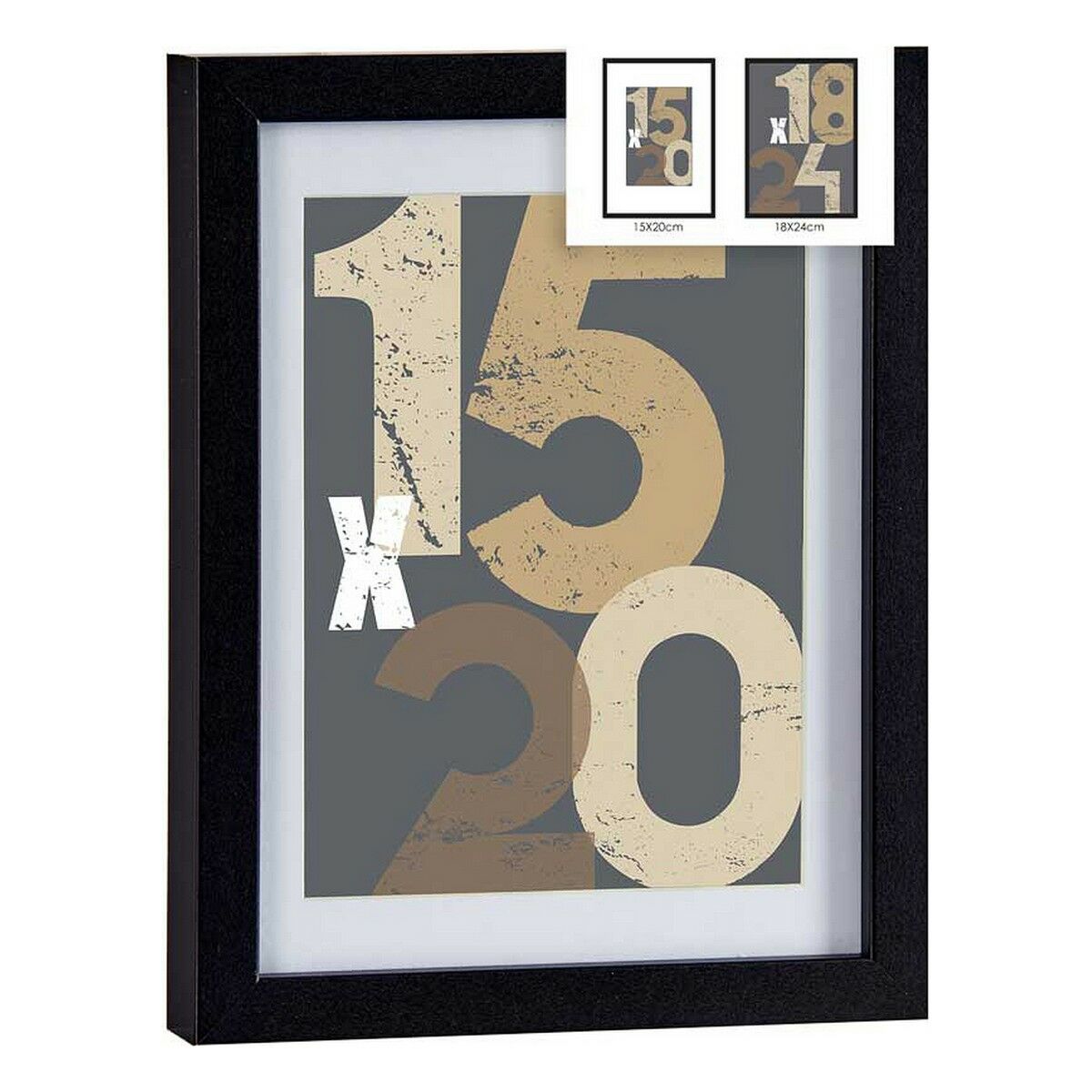 Photo frame 20,5 x 2,5 x 26,5 cm Black Glass MDF Wood (6 Units)-1