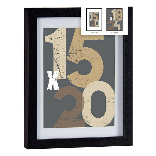Photo frame 20,5 x 2,5 x 26,5 cm Black Glass MDF Wood (6 Units)-1